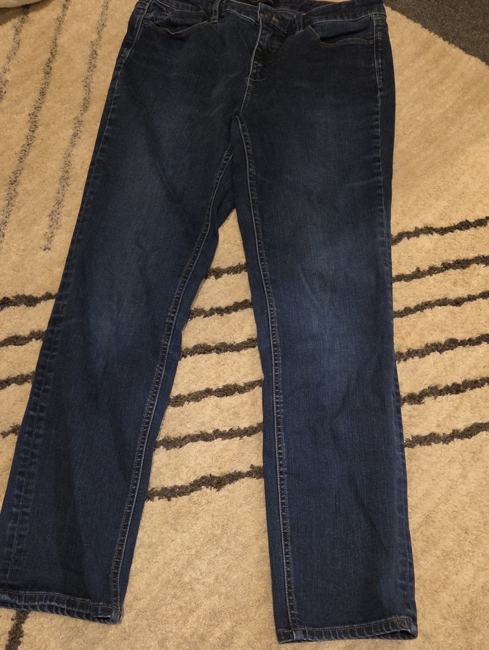 Talbots Women's Straight-Leg Jeans in Dark Blue Denim